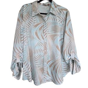 Chicos Stylish Blue and Taupe Women's Top Size XL Chicos 3